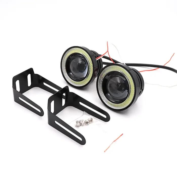 2 pièces 3.0 Angel Eyes antibrouillard 12V universel 2.5 COB LED lampe DRL 3.5 feux de conduite blan