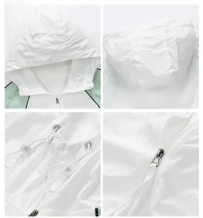 Veste coupe-vent imperméable Harajuku unisexe, veste à capuche de protection solaire d'été, vêtement