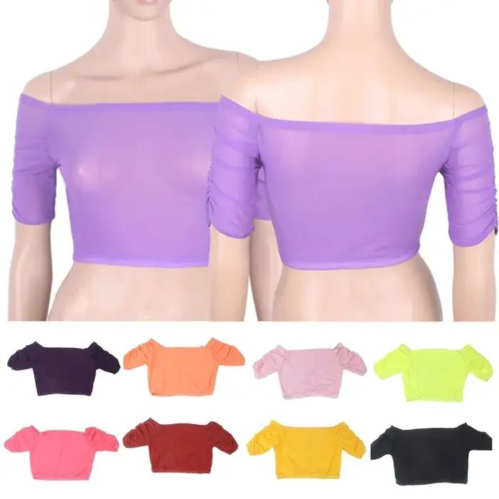 Haut transparent élastique danse ventre femme - Vêtements classe carnaval costumes accessoires