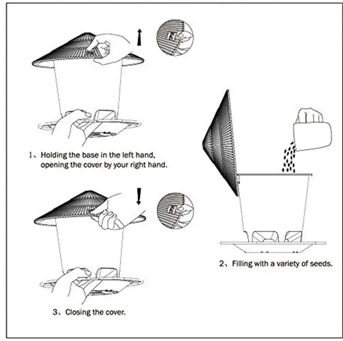 Mangeoire pour oiseaux, outil d'alimentation automatique des pieds, mangeoire pour oiseaux en plein