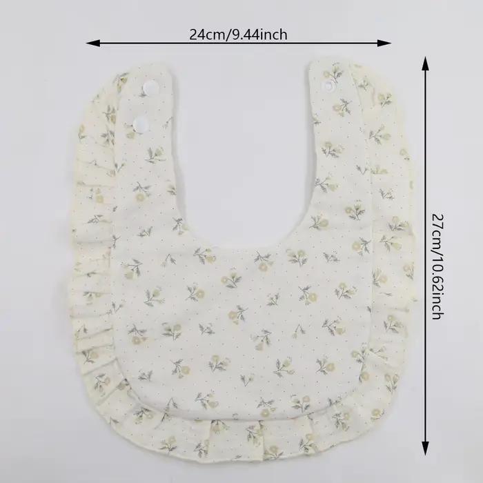 Bavoirs pour bébé imprimés de fleurs, serviette de salive réglable, bord à volants, mousseline de co