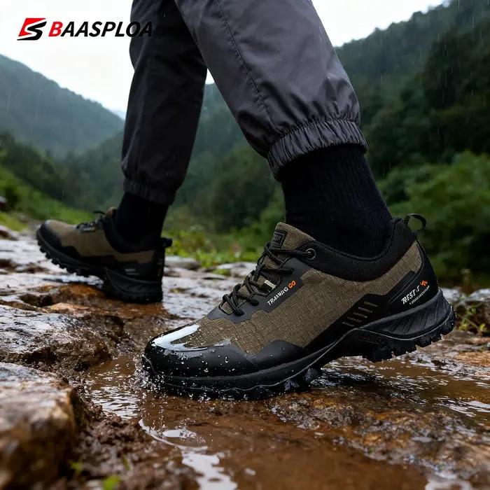 Baasploa-Chaussures de Randonnée Imperméables et Résistantes à l'Usure pour Homme, Baskets d'Escalad