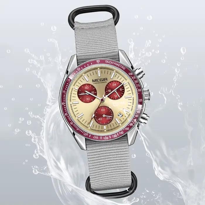 MEGIR Quartz chronographe montres hommes étanche Sport montre-bracelet hommes avec mode bracelet en