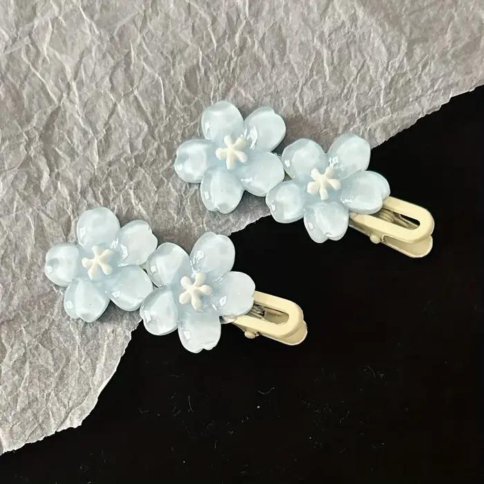 Pince à Cheveux Colorée à Cinq Pétales pour Femme, Accessoires à Motif Floral, Résines, 1 ou 2 Pièce