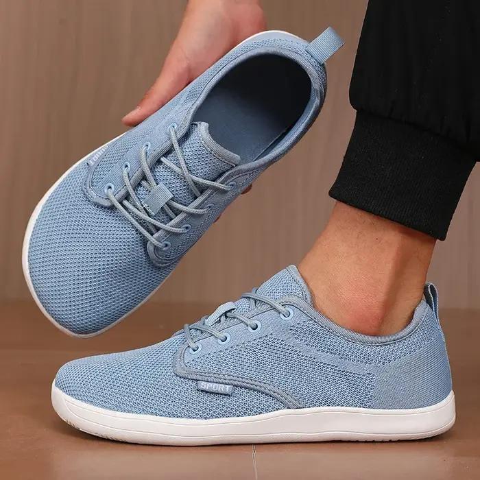 Chaussures à bout large pour hommes, respirantes, en maille tricotée, confortables, pieds nus, décon