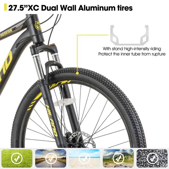 Hiland-Vélo de montagne à 21 vitesses en aluminium, freins à disque hydrauliques, fourche à suspensi