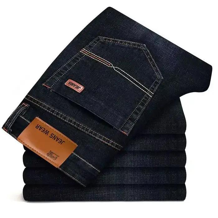 Jeans bleus pour hommes, pantalons décontractés et confortables, pantalons droits, vêtements de marq