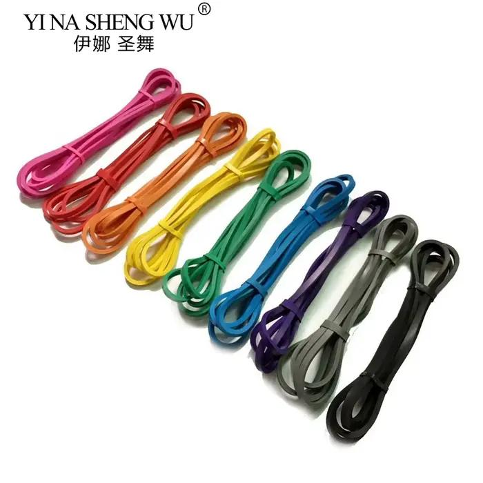 Bandes élastiques en caoutchouc colorées 208cm charge 15lbs pour fitness musculation basket-ball gymnastique pilates à domicile