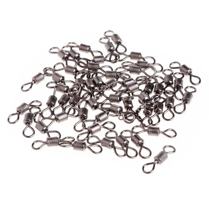 100 pièces de pêche pivotantes 1 # -14 # Taille connecteur solide roulement à billes Snap pêche ém