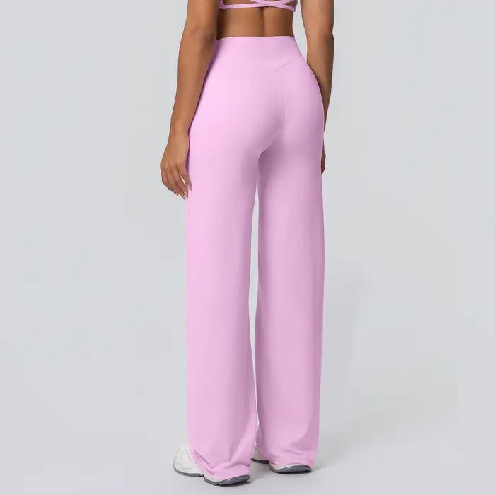 Pantalon de Yoga ample à jambes larges, couleur unie, respirant, séchage rapide, pour course en plei