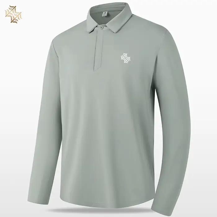 SBWL-Polo respirant à manches longues pour homme, chemise de base sportive, course à pied, golf éque