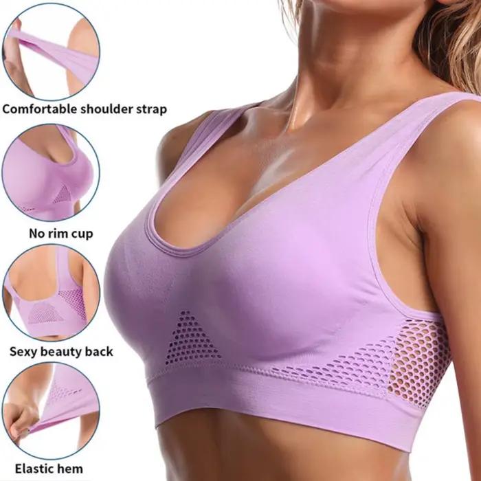 Soutien-gorge de sport sans coutures pour femmes - Maille respirante et antichoc taille 6XL