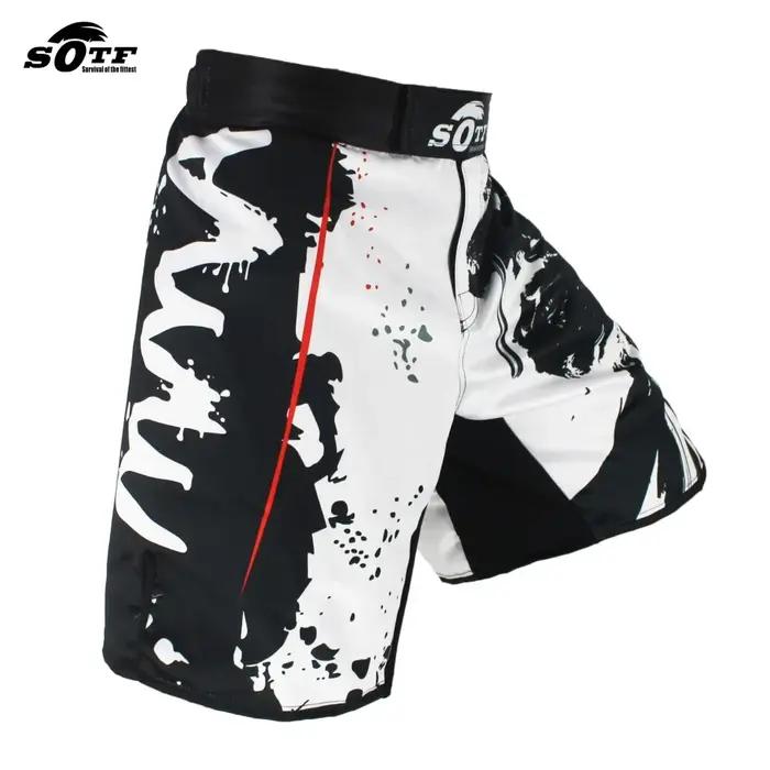 SOTF noir taille élastique Bushido Fitness féroce ninja combat sport shorts tigre Muay Thai mma shor