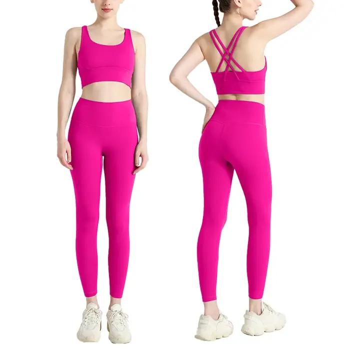 Vêtements de Yoga 2 pièces pour femmes, survêtement à séchage rapide, combinaison de Fitness respira