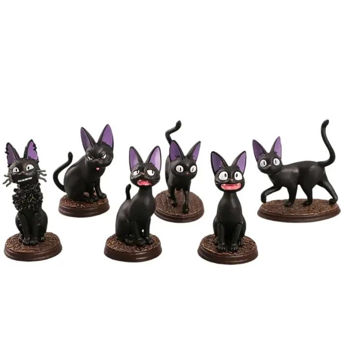 6 pièces/ensemble dessin animé chat noir Jiji Gigi Figure PVC Action jouet poupée modèle ensemble ch