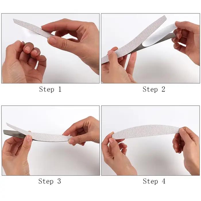 Lime à ongles en papier de verre de remplacement, 100 pièces, avec poignée en métal, tampon amovible