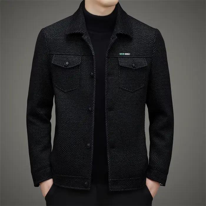 Manteau épais et décontracté pour hommes, veste tendance à revers de haute qualité, nouvelle collect