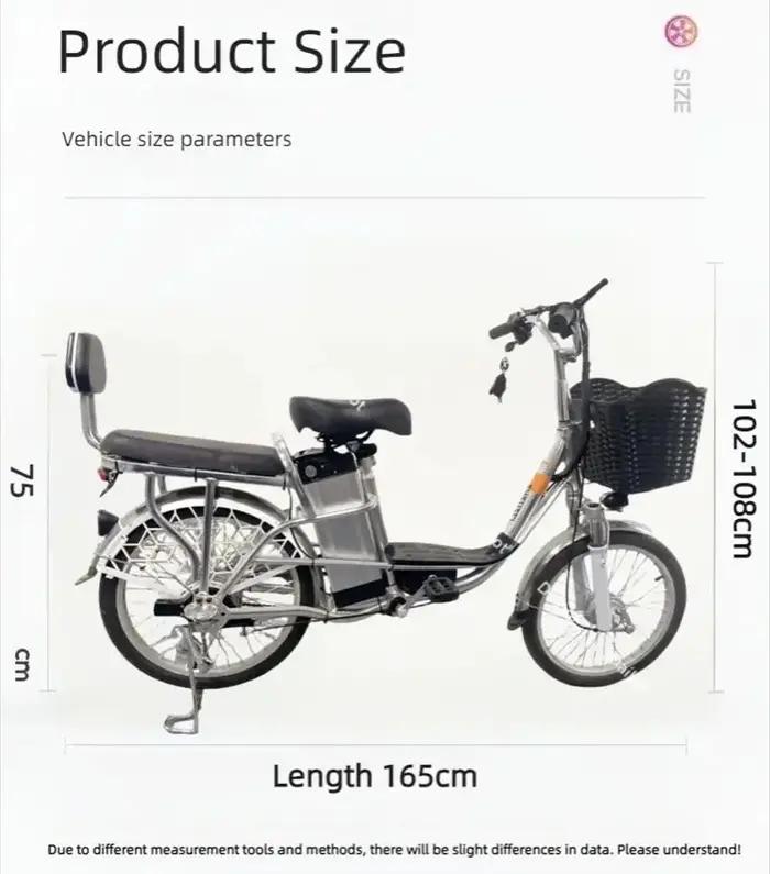 Vélo électrique à deux roues VTT pour déplacements de deux personnes femmes batterie amovible longue portée usage quotidien occasions spéciales