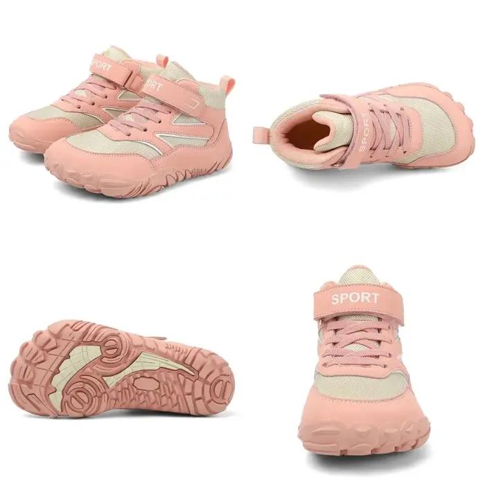 Chaussures hautes et larges pieds nus pour petits/grands enfants | Baskets minimalistes de style d
