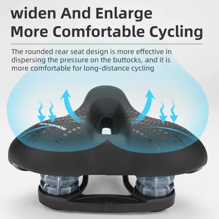 ROCKBROS-Selle de vélo avec feu arrière creux respirant et doux, siège de VTT, absorption des chocs,