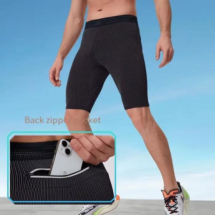 Short de sport serré pour hommes, pantalon de Compression à séchage rapide, respirant, pour Marathon