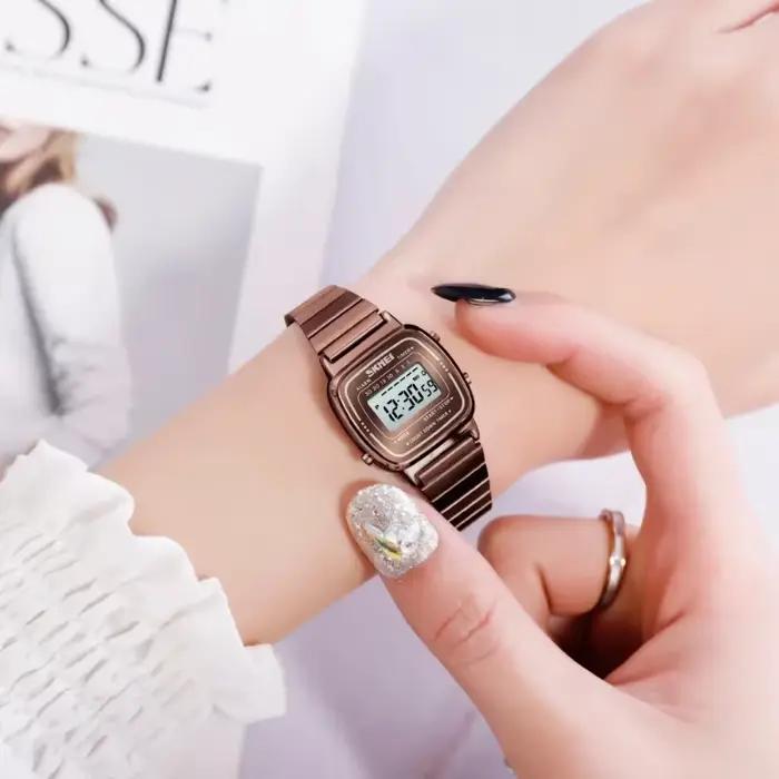 SKMEI 1901 luxe femmes montres petit cadran numérique Chrono calendrier Montre étanche dames Montre-