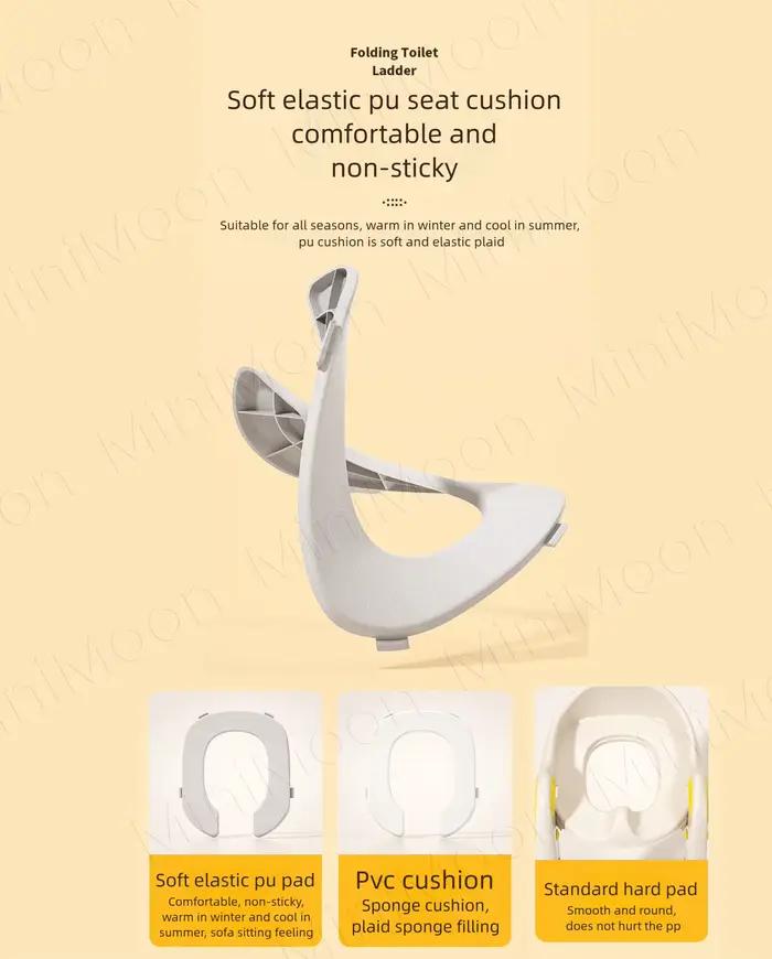 Pot portable pliable 2-en-1 pour enfants, siège d'apprentissage de la propreté avec marchepied intég