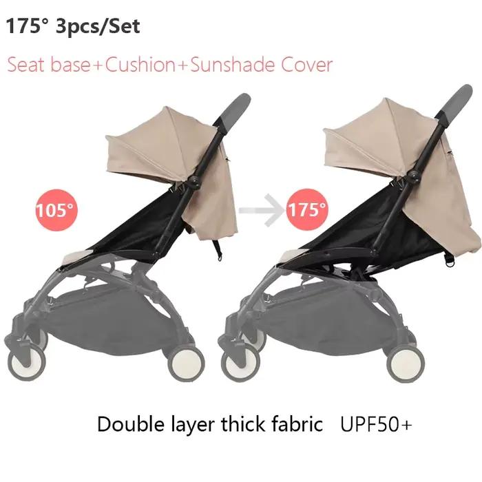 Juste de coussin ajustable à 175 ° pour poussette Babyzen Yoyo Yoya, matelas de siège pare-soleil, 3