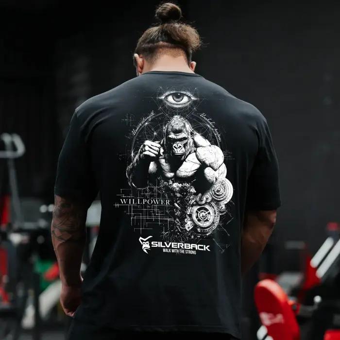 SILVERBACK 2025 T-shirts fitness à manches courtes pour hommes et femmes, T-shirts amples à col rond