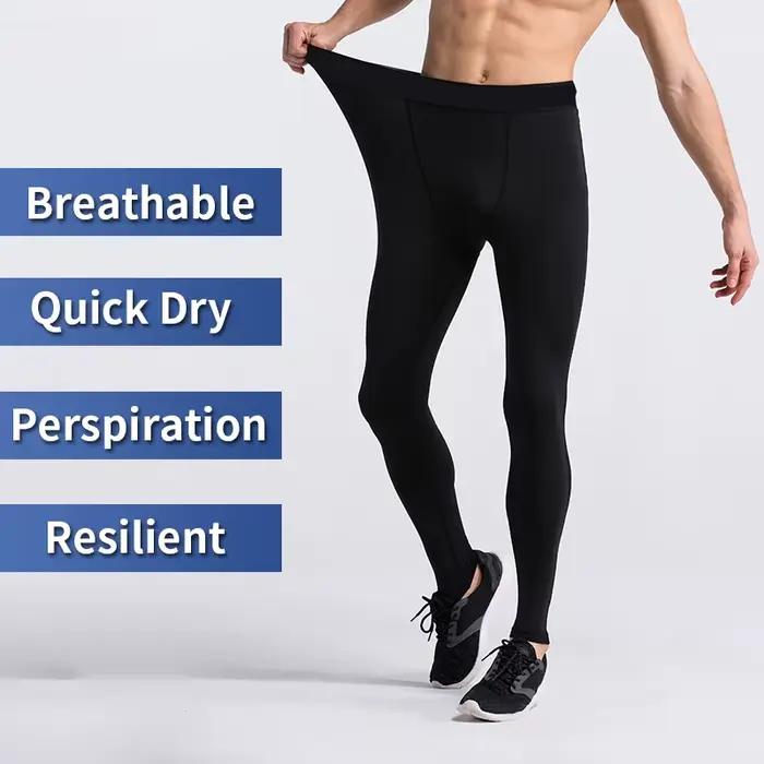 Leggings compression gymnastique hommes - Pantalons entraînement sport ajustement sec fitness