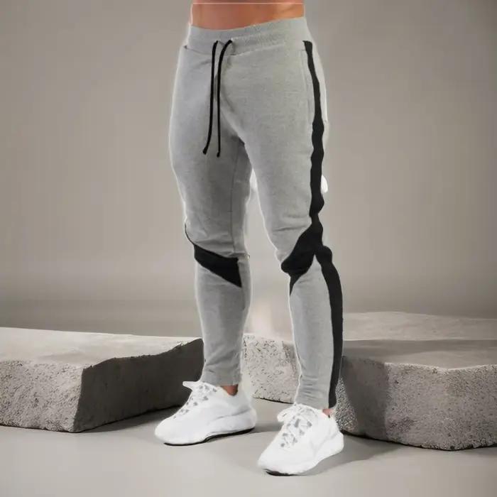 Pantalons de survêtement décontractés pour hommes, vêtements de sport fitness, pantalons de jogging noirs pour entraînement et loisirs