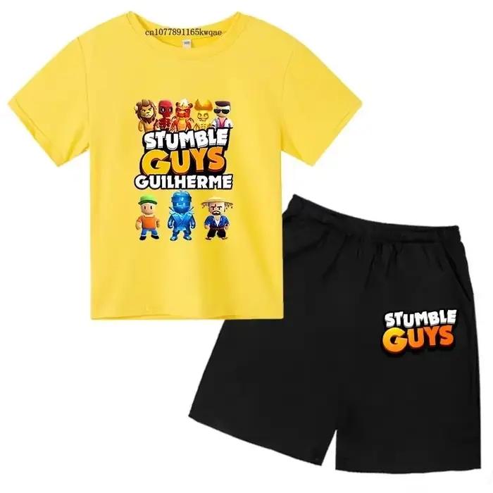 T-shirts à manches courtes + pantalons pour garçons et filles de 3 à 13 ans, 2 pièces, tenues d'été