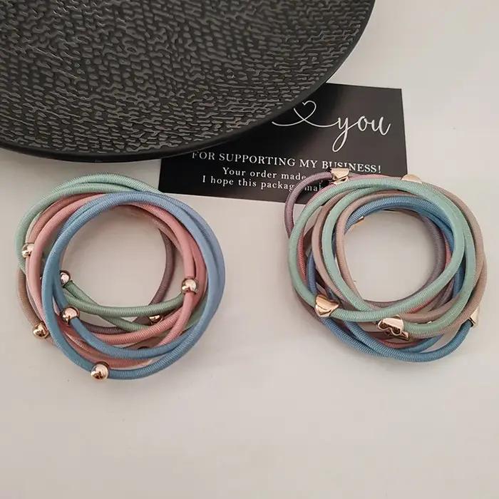 Élastiques à Cheveux Géométriques Haute Élasticité Style Simple Élégant Cœurs Colorés Pour Le Printemps Occasions Spéciales À Offrir