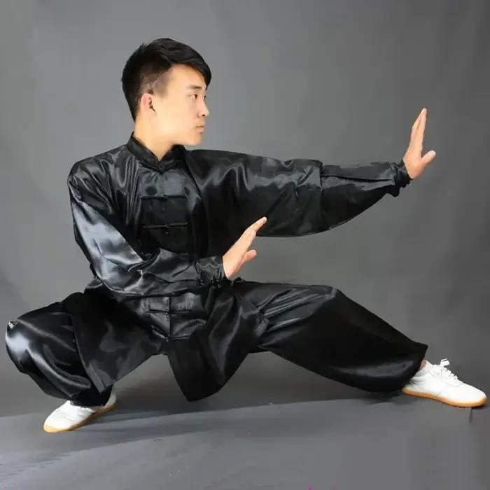 Uniforme de ceinture d'exercice en satin pour enfants et adultes, Wushu Kungfu, Wing Chun trempé, vê