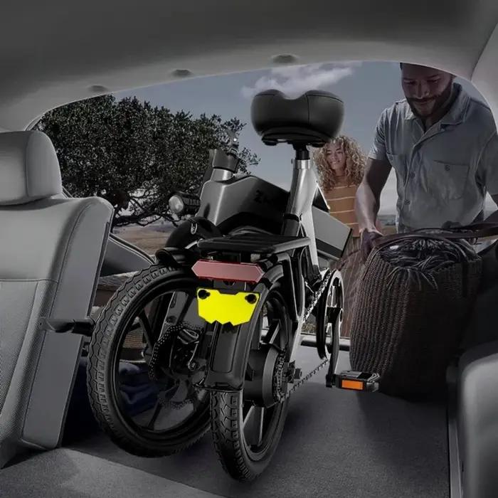Vélo Électrique Pliable Homme Adulte 2 Sièges Puissance 400W Tension 48V Plaçable Pour Famille Occasions Spéciales Sorties Nature Visites Ville