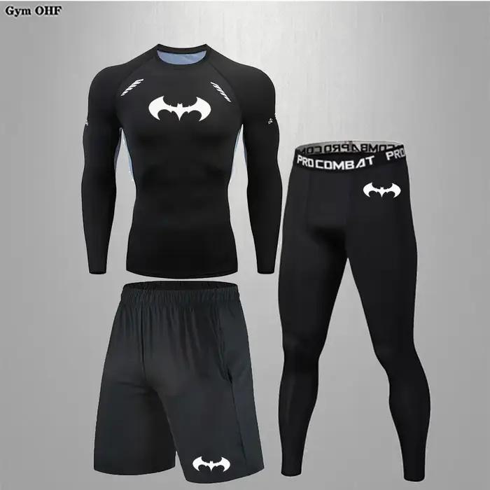 Chemises de compression sportives noires pour hommes - Rashguard pour gym, fitness et arts martiaux