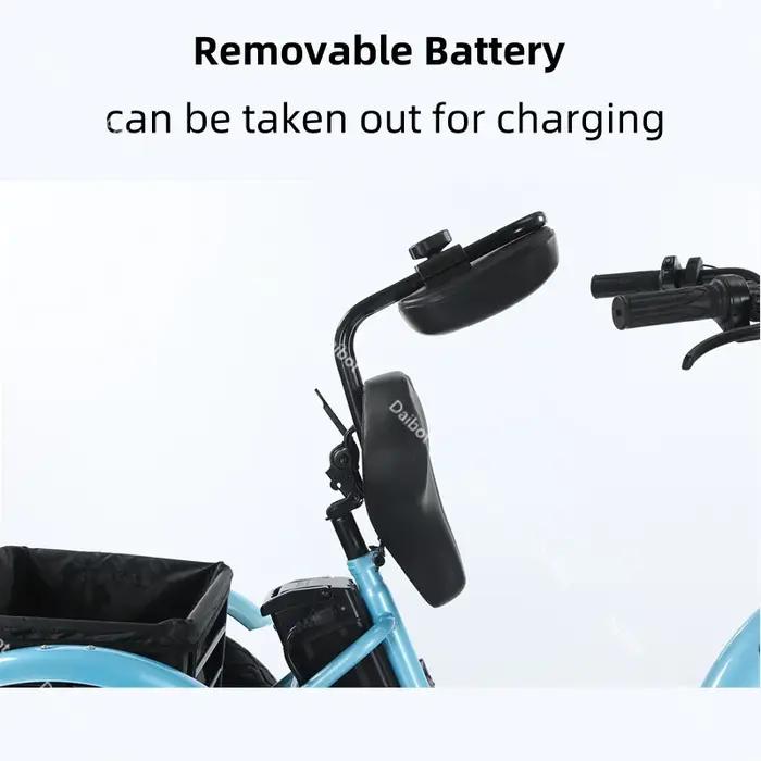 Vélo électrique pliable tricycle adulte 18 pouces 350W assistance motorisée panier batterie amovible pour personnes âgées déplacements quotidiens