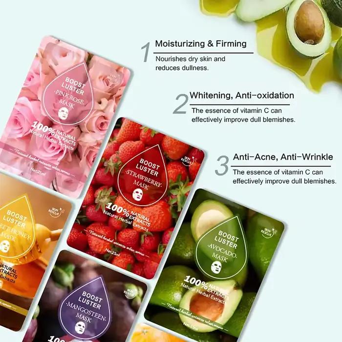 AILKE-Masque facial hydratant blanchissant à la vitamine C, acide hyaluronique, anti-rides, soins po