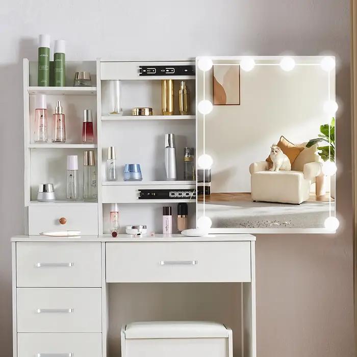 Ensemble de commode 4.2 par LED, 3 couleurs, luminosité réglable, commode blanche avec wers de proxi