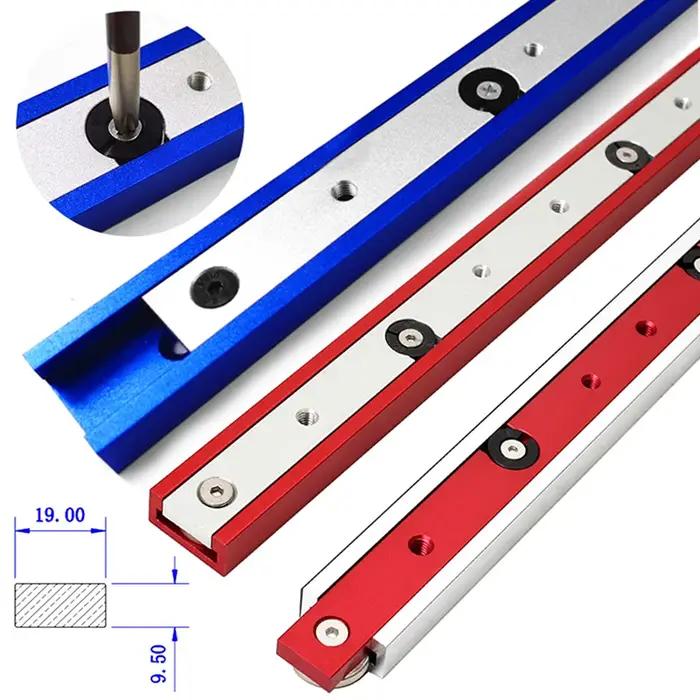 Pistes en T en alliage d'aluminium, fente de piste d'onglet et barre d'onglet, scie de Table couliss