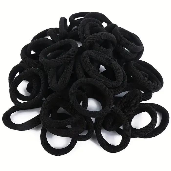 Bandes de cheveux à haute élasticité pour filles, bandeau noir, attaches en caoutchouc, support queu