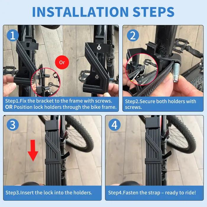 Antivol de vélo, Cadenas pliant à chaîne avec clé pour une sécurité renforcée, Antivol de vélo robuste à maillons solides pour vélo, vélo électrique, trottinette