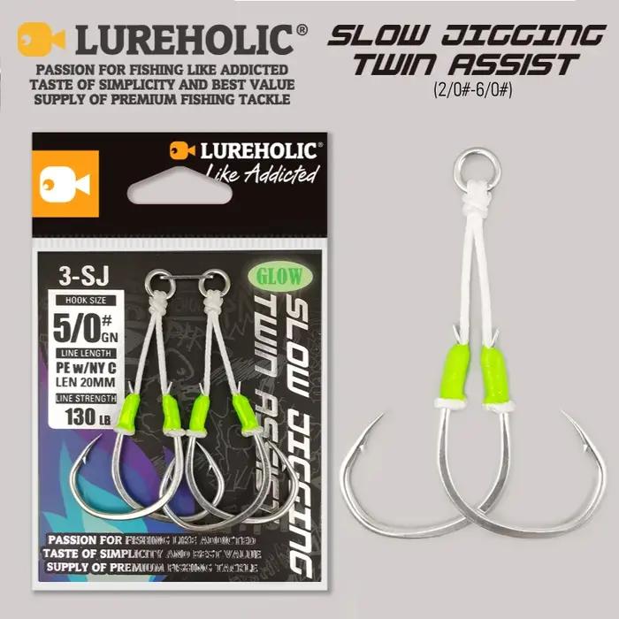 3-SJ – hameçons de pêche à gabarits lent, double assistance, lueur, brème de mer, accessoires de pêc