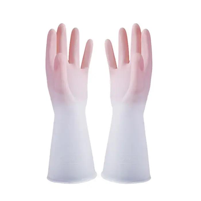 Gants de vaisselle ménagers pour femmes, vêtements de lavage, gants en caoutchouc imperméables, bol
