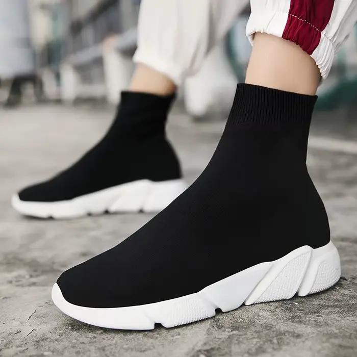 Chaussettes noires classiques sans lacet - Confort optimal pour course et baskets décontractées