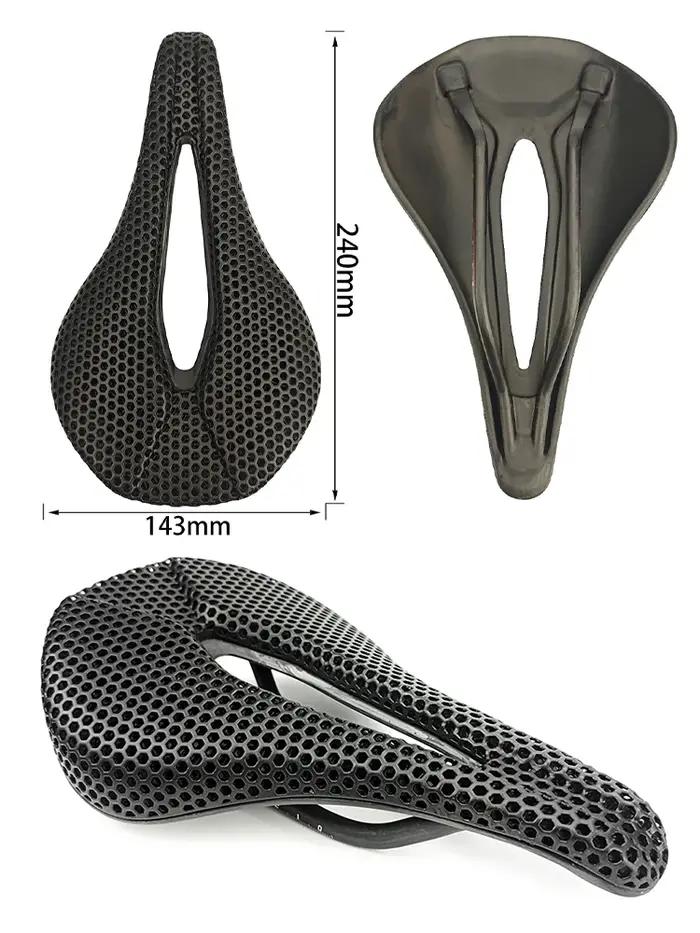 BALUGOE-Selle de vélo en carbone imprimée en 3D, siège de VTT confortable, coussin en accent d'abeil