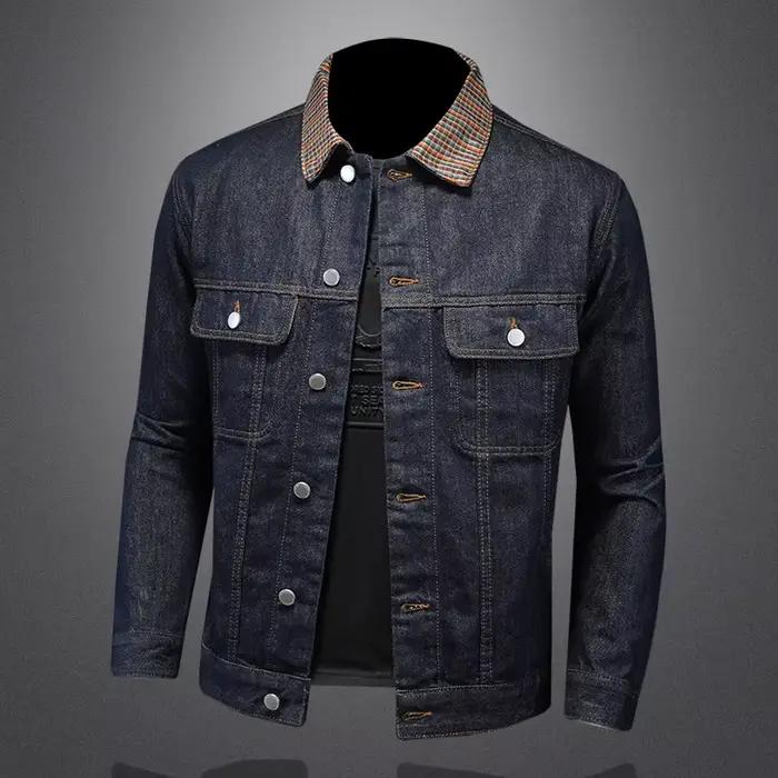 Manteau en Denim Délavé Classique pour Homme, Veste à Col Patchwork, Nouvelle Mode, Tendance, Techwe