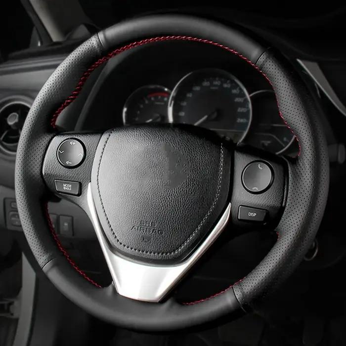 Couverture de volant de voiture en cuir artificiel tressé, pour Toyota RAV4 2013 – 2019 Corolla 2014