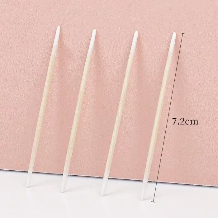 Coton-tige jetable en bois, Ultra-petit, Double extrémité, 100 pièces, Micro brosses, Extension de c
