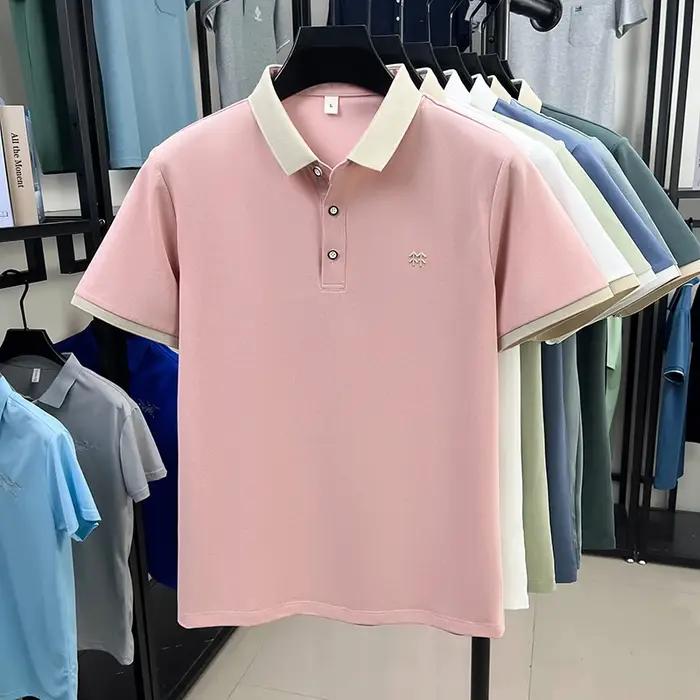 Designer marque mercerisé coton manches courtes polo shirt été nouveau style coréen Casual hommes t